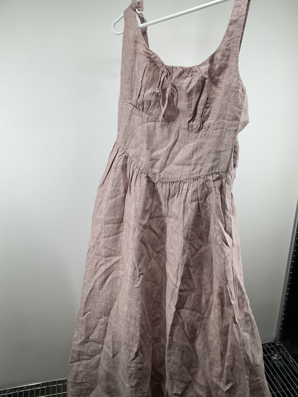 100% European Linen Corset Midi Dress